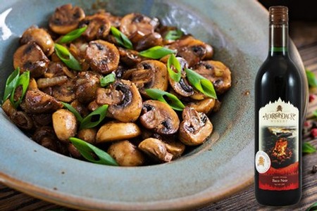 Grilled Portobello Mushrooms with Baco Noir